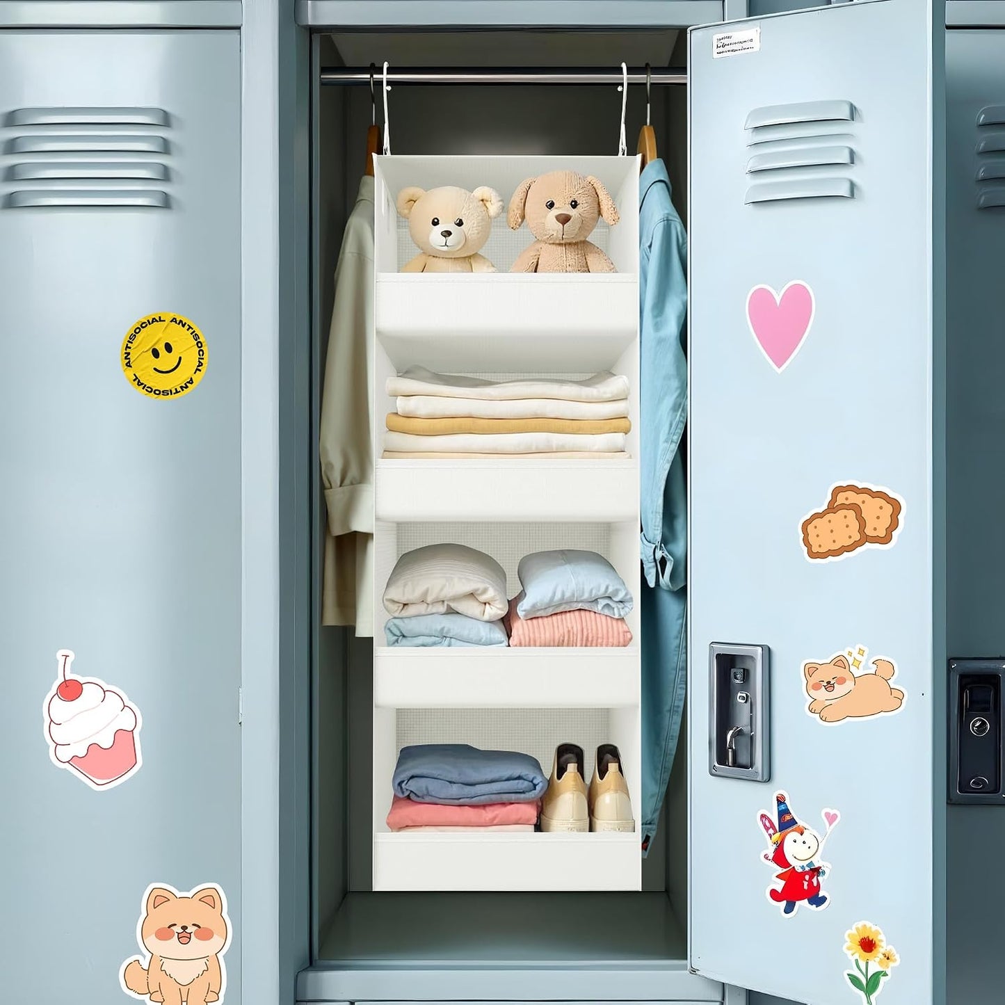 GRANNY SAYS 3-Shelf Hanging Closet Organizer and Storage, Collapsible Hanging Closet Shelves, Hanging Organizer for Closet & RV, Gray, 29 ½" H X 12" W X 12" D, 1-Pack