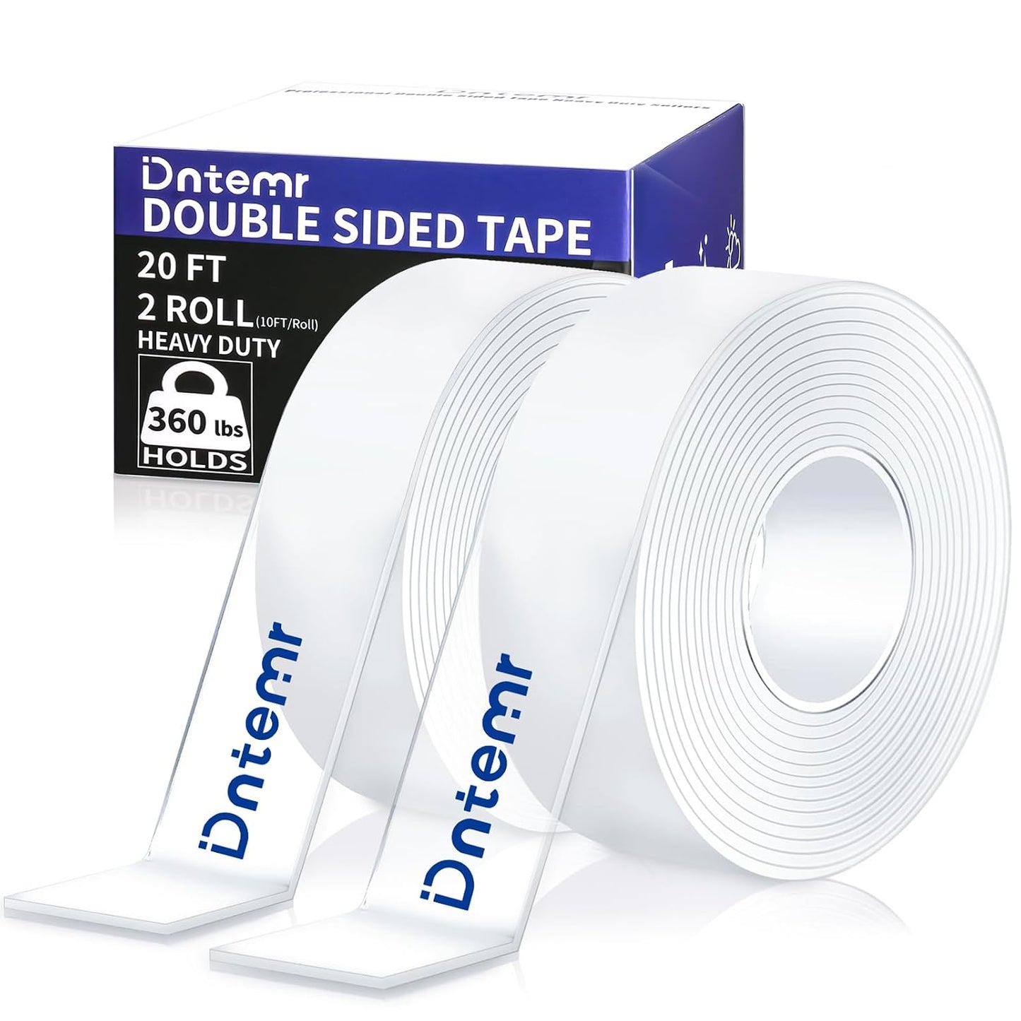 Nano Double Sided Heavy Duty Mounting Tape 2 Rolls, 20FT Total, 120 x 1.18 Inch, Removable Washable Reusable Adhesive Tape for Wall Hanging, Home Decor, Posters, Crafts, Classroom & Office