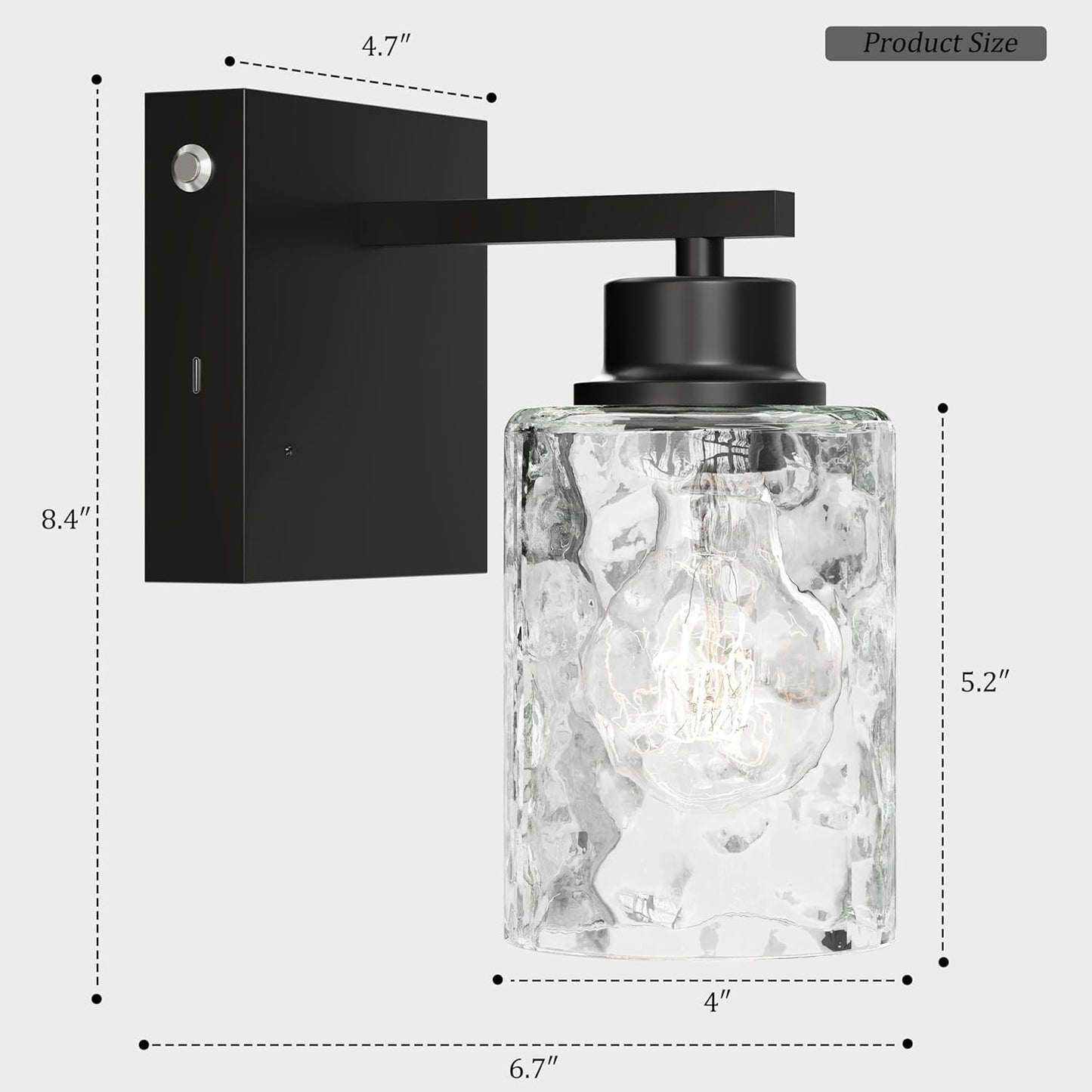 Battery Operated Wall Sconce Set of 2, Black Rechargeable Wall Lights with Timer Function, Easy Install Dimmable Wireless Wall Lamps Sconces Wall Decor for Living Room Bedroom Hallway, Emergency 3000K