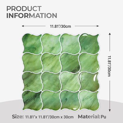 5 Sheets Peel and Stick Backsplash, Self Adhesive Wall Tiles, 3D Adhesive Tile Backsplash, 12"x12"Premium Self Adhesive Wall Tiles Peel and Stickfor Kitchen, Bathroom, RV(Spring Moss)