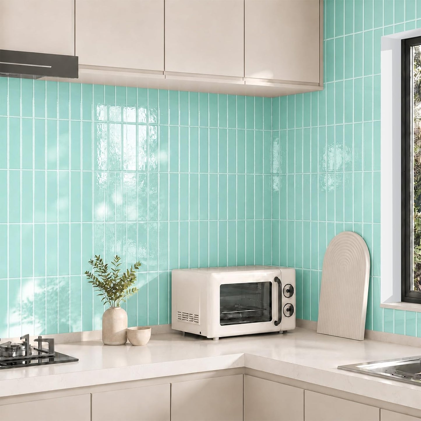 Peel and Stick Backsplash Tiles – Easy DIY Self-Adhesive Subway Wall Tiles, 10 Pack for Kitchen & Bathroom, 11.42'' x 9'' (White Grey)
