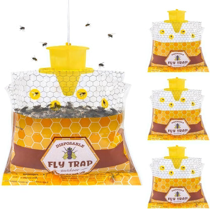 15 Big Fly Traps Outdoor Hanging, Wasp Trap Fly Bags Outdoor Disposable, Fly Bait Hunter Catcher Control Killer Repellent Outdoors, Ranch Fly Trap for Mosquito Bug Carpenter Bee Yellow Jacket