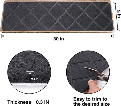 Stair Treads for Wooden Steps 15pcs - 8x30in Carpet Stairs Runner Indoor Non-Slip Stair Mats for Kids Elders and Pets