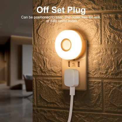 CREWEEL Night Light Plug in, Motion Sensor Night Lights Plug in Wall. 200LM Ultra Bright Soft Warm White nightlights, Smart Movement Sensor, Energy Efficient(Warm White 2Pack)