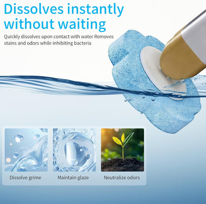 Disposable Toilet Brush and Holder Set with 48 Refill Heads, Hygienic Disposable Brush Head, Wall Mountable Space Saver, No-Touch Handle Operation for Bathroom Cleaner