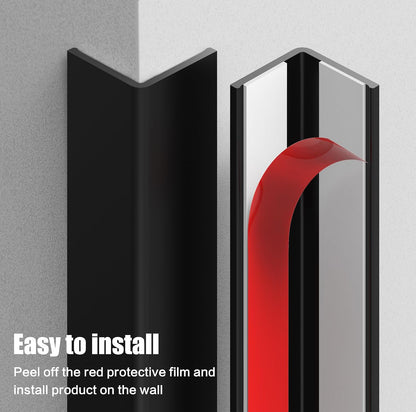Wall Corner Protector, Walls Edge Protector，Self-Adhesive Wall Corner Guards,PVC Double Side Edge Protector， Furniture Stairs Guard (Gray 2PCS 90cm/35.4in)