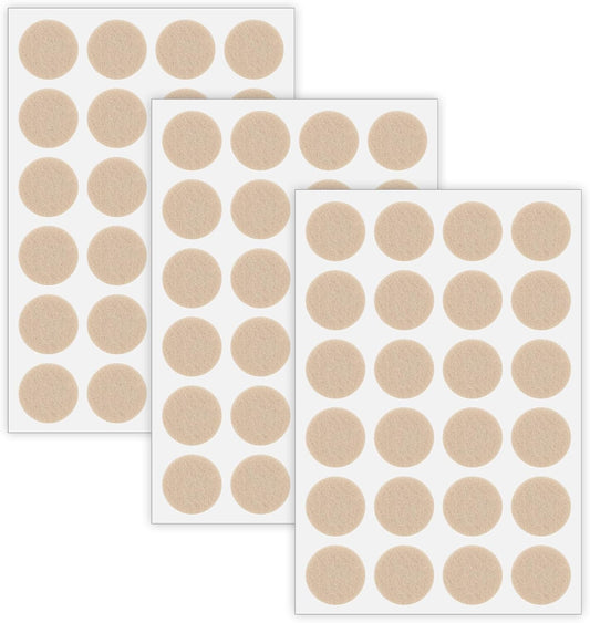 96 Pcs Felt Furniture Pads for Hardwood Floors, Self Adhesive Chair Leg Floor Protectors Non Slip Anti Scratch Felt Pads for Furniture Feet, 3/4" Round, Beige