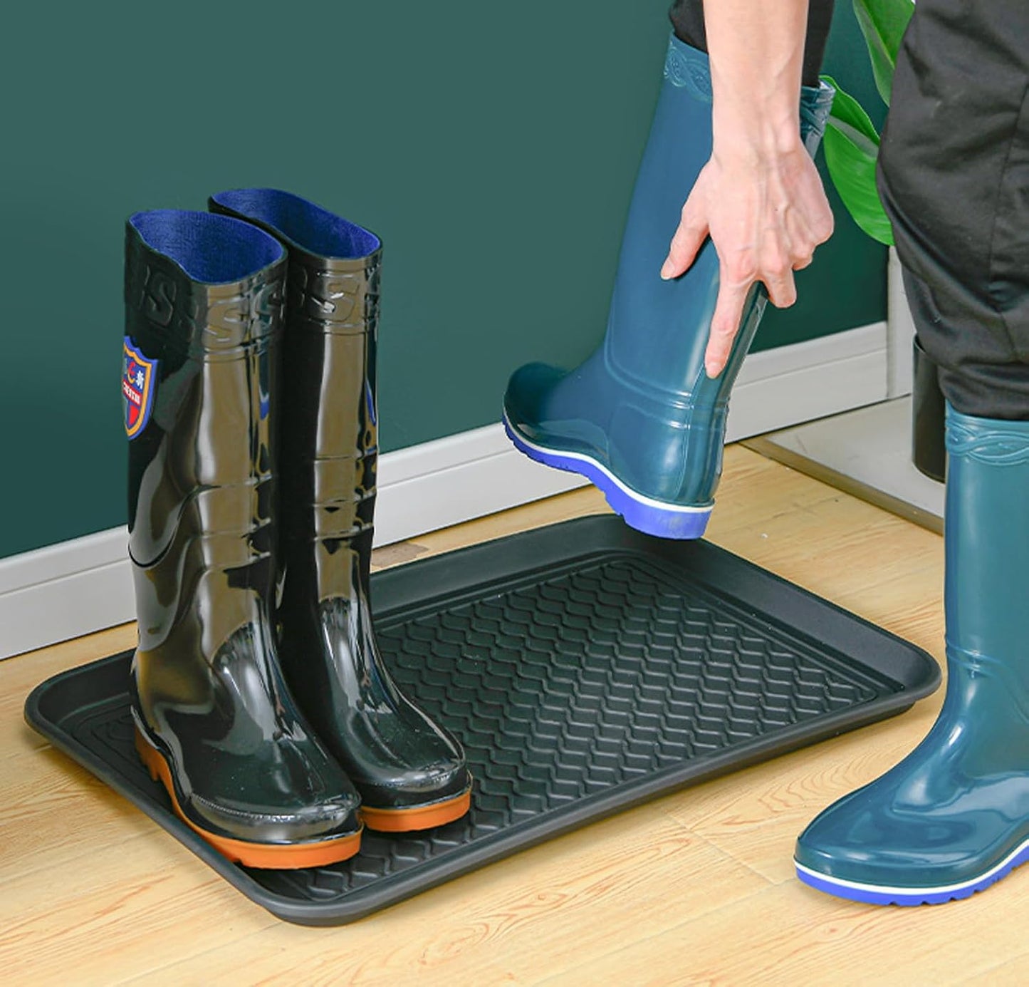 Rubber Boot Tray for Entryway,Boot Mat,Shoe Tray,Shoe Mat for Indoor and Outdoor Use (Soft Silicone Rubber, 29.5X14.9 inch)