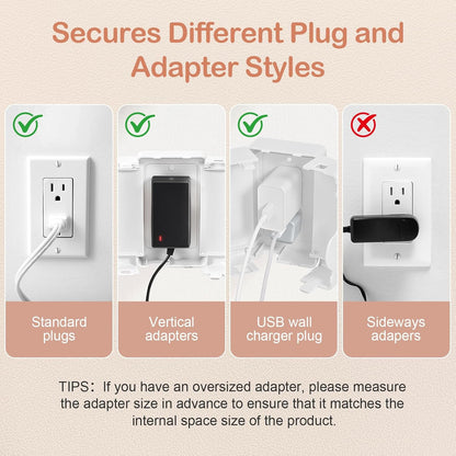 Child Proof Outlet Cover, Double Lock System, Duplex & Decorator Electrical Outlet Plates, Indoor Wall Outlet Covers Box, White, Large Interior Space