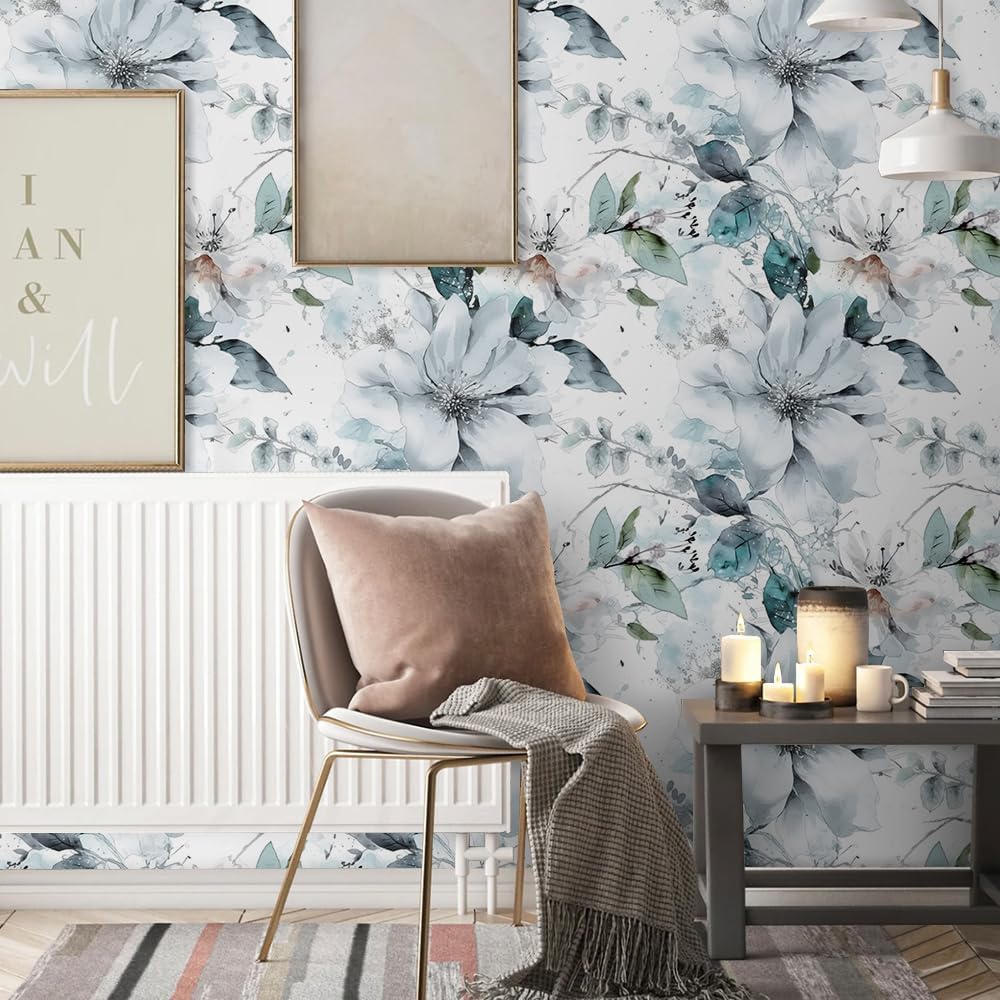 18"x236" Boho Cream/Brown Daisy Flower Peel and Stick Self Adhesive Wallpaper Removable Contact Paper Stick on Easy Peel Off Wall Paper for Kitchen Bedroom Bathroom Renter