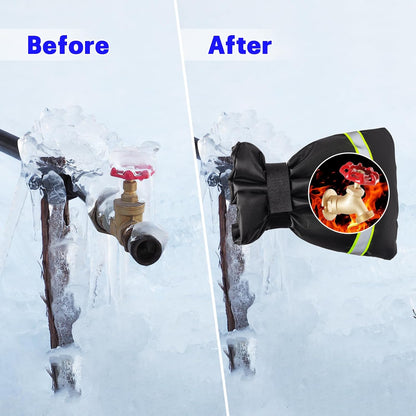 Riboud Outdoor Faucet Covers for Winter 4 Pack 8.6" H X 7.1" W, Outside Garden Faucet Socks for Freeze Protection, Reusable Waterproof Insulated Spigot Cover