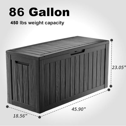 125Gal Outdoor Storage Box, Lockable Deck Box with Hydraulic Lid | Waterproof UV-resistant, Durable outdoor bin for patio cushions, pool accessories & garden tools. Keeps contents secure & dry