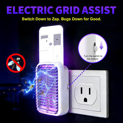 Upgraded Fruit Fly Traps for Indoors, Flying Insect Trap for Fruit Flies, Gnats, Plug in Bug Zapper Indoor with Dual-UV Lights & Trapping, Electric Grid & Glue Traps(1 Device & 5 Glue Boards)