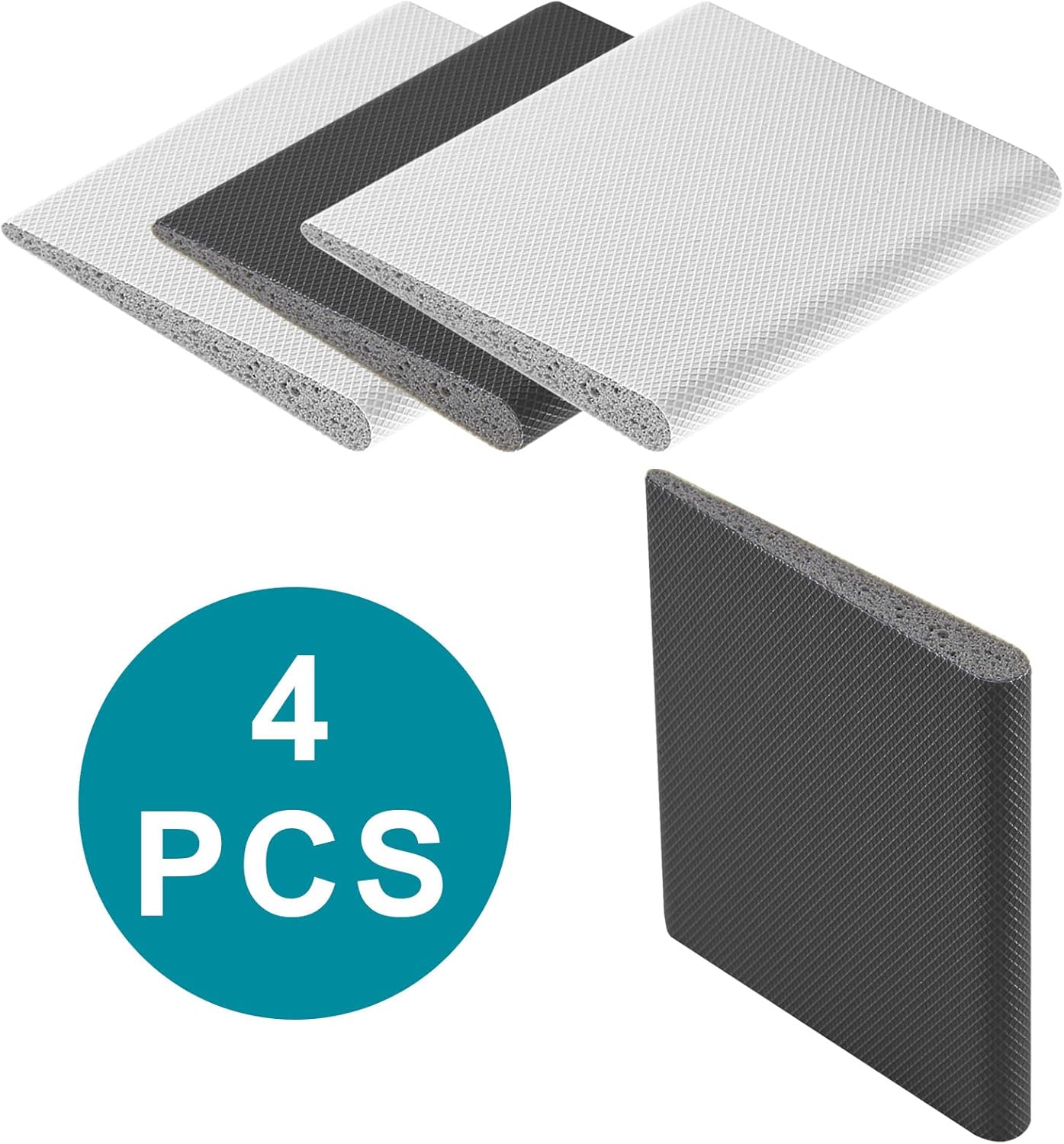 4 Pcs Door Corner Seals, Exterior Door Jamb Frame Seal, Self-Adhesive Wedge Draft Stoppers Foam Pads for Weather Stripping Noise Isolating (White)