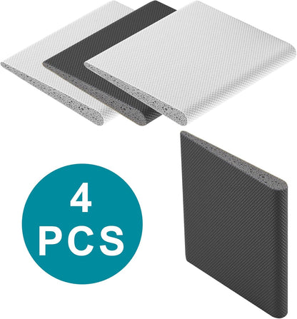 4 Pcs Door Corner Seals, Exterior Door Jamb Frame Seal, Self-Adhesive Wedge Draft Stoppers Foam Pads for Weather Stripping Noise Isolating (White)