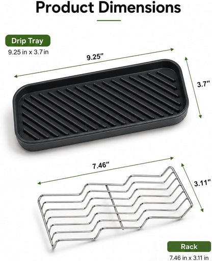 OZNER 304 Stainless Steel 3 Bar Soap Holder, Self Draining Soap Dish for Shower, Shampoo Bar Holder with Detachable Silicone Tray, Rust Proof Soap Saver for Bathroom Sink & Kitchen