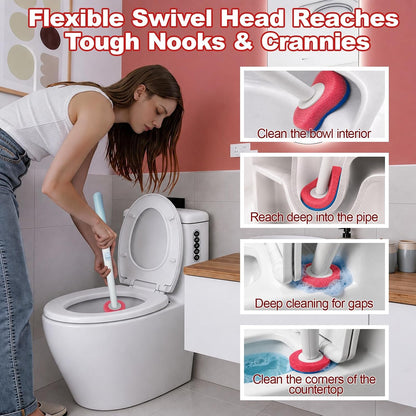 RV Toilet Brush, RV Accessories, Wall Mount Toilet Brush, 64 Toilet Refills | Hands Free Toilet Brush, One-Button Release, RV Toilet Brush and Holder Set, Compact Design, Camper Bathroom Accessories