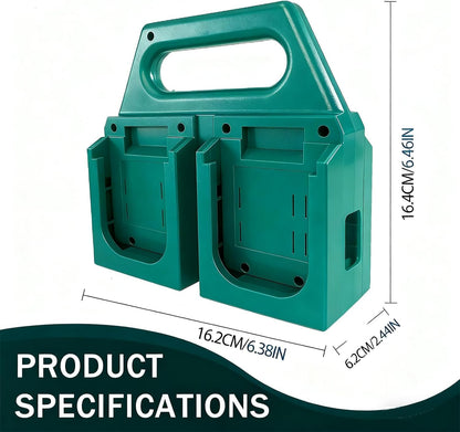 6-Slot Battery Carrying Holder for Makita 18V & 14.4V, Batteries Tool Case Storage Organizer Rack for Makita, Portable and Rugged Battery Caddy with Handle for Jobsite and Mount Bag Use