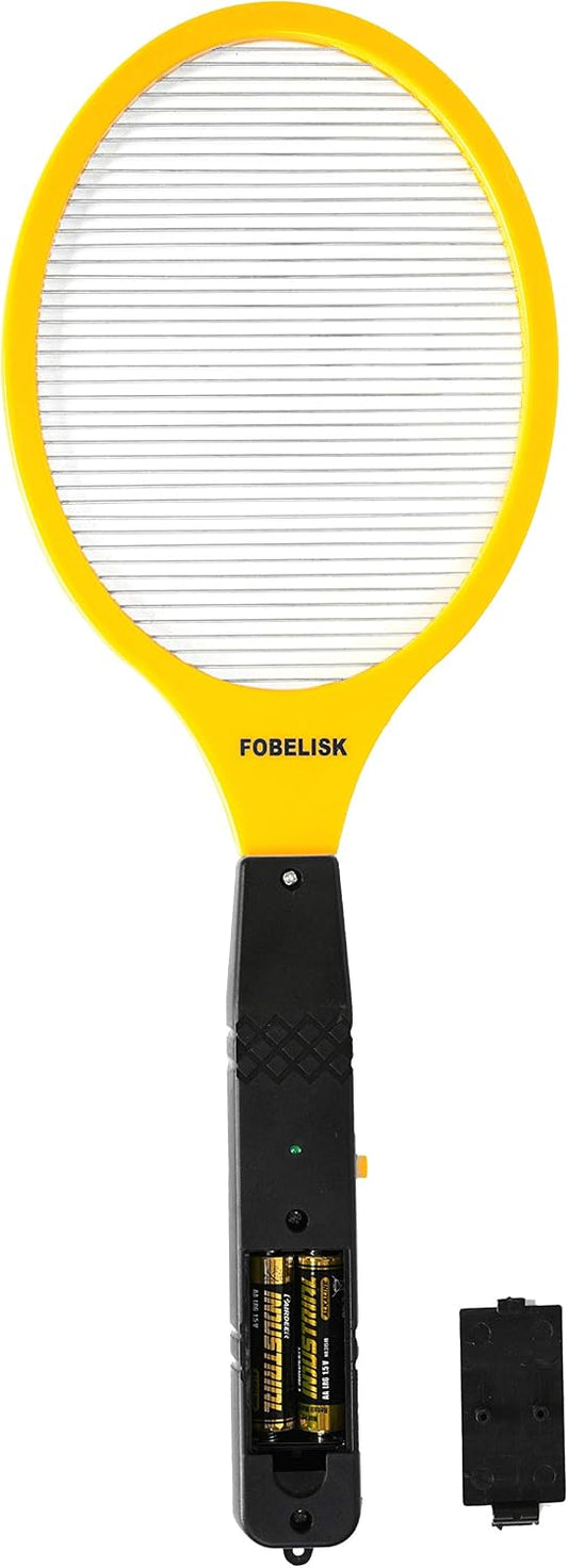 Electric Fly Swatter Racket for Mosquito and Flying Insect Control | Portable Design, Indoor/Outdoor Use, Camping Ready, Instant Bug Zapping, Includes 22 AA Batteries, Non-Slip Grip