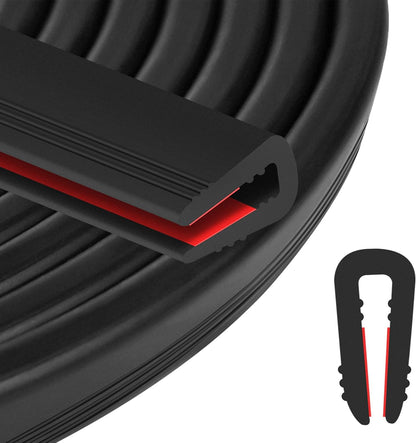 ToLanbbt Rubber Edge Trim U Channel, 1/16" Self Adhesive Sheet Metal Edge Guard Protector, EPDM Seal Strip for Car Doors, Steel Plates, Glass, Hatches, Table Corners, Fit 1/16"(1.6mm), 10Ft, Clear