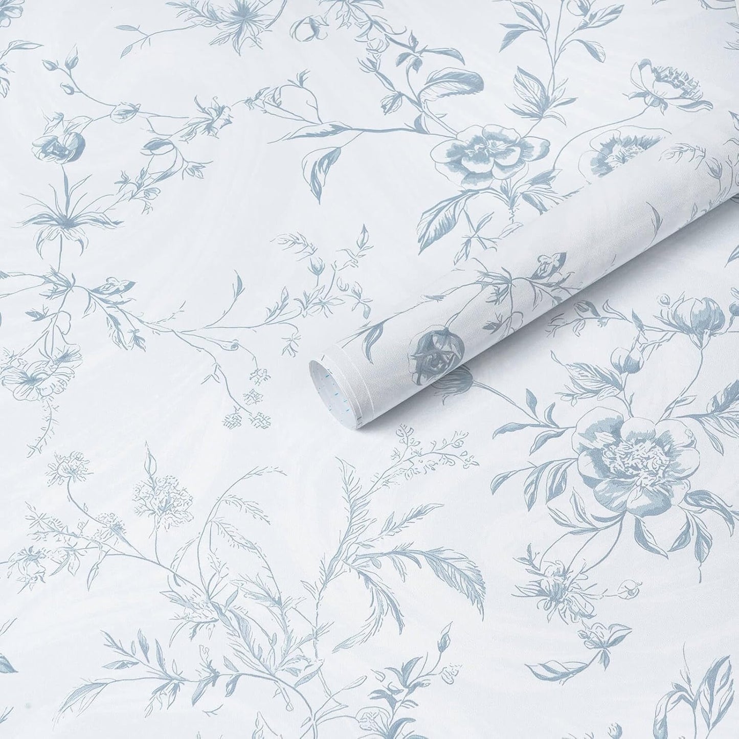 Ismoon Peel and Stick Wallpaper Floral Vintage Stick on Wall Paper Beige French Textured Contact Paper for Cabinet Removable Self Adhesive Wallpaper Vinyl Roll Shelf Deco, 17.3x78.7in
