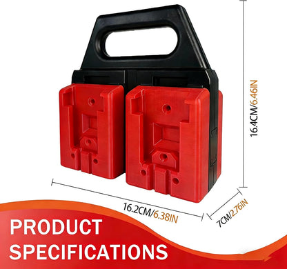 6-Slot Battery Carrying Holder for Makita 18V & 14.4V, Batteries Tool Case Storage Organizer Rack for Makita, Portable and Rugged Battery Caddy with Handle for Jobsite and Mount Bag Use
