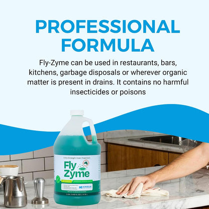 Fly-Zyme, Highly Concentrated Enzyme Drain Cleaner for Pipes, Drain Gel for Fruit Flies, Organic Waste Degrader & Odor Neutralizer, 32 fl oz, Pack of 2