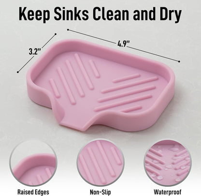 Zulay Kitchen (9x3.5in) Sponge Holder for Kitchen Sink - Flexible Heavy-Duty Multipurpose Sink Caddy - Counter Organizer for Kitchen, Bathroom, Makeup, Trinkets & More! (Grey)