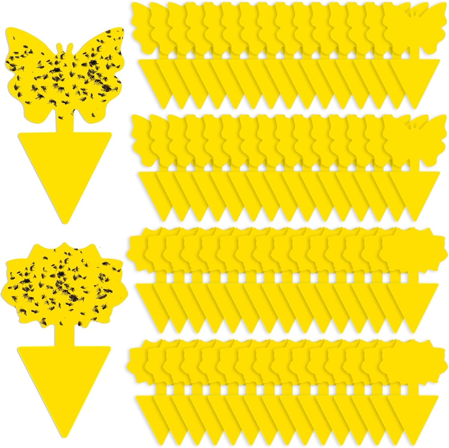 Fruit Fly Traps, 100 Pack Yellow Sticky Traps, Fungus Gnat Traps, Plant Fly Stickers for Indoor and Outdoor Use Protect The Plant