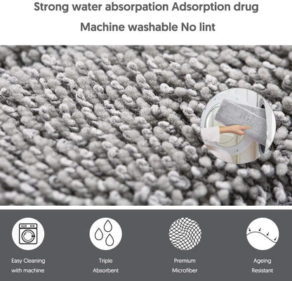 HOMTOYOU Microfiber Hardwood Floor Mop with 4 Washable Pads, 360 Rotation Dust Flat Mop with Ultra Long Stainless Steel Handle for Home/Office Floor Cleaning