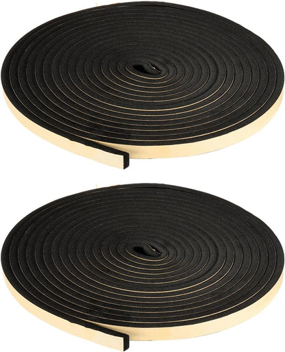 PATIKIL Foam Insulation Tape, 1-1/2" W x 1/8" t x 32.8FT Self Adhesive Weather Stripping Door Seal Strip for Door Window Air Conditioning, Black - Colors A