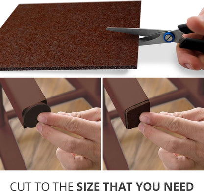 Felt Furniture Pads X-PROTECTOR - 10 Pack Premium 8”x6” Heavy Duty 1/5” Felt Sheets! Cut Furniture Felt Pads for Furniture Feet You Need – Best Furniture Pads for Hardwood Floors! Brown
