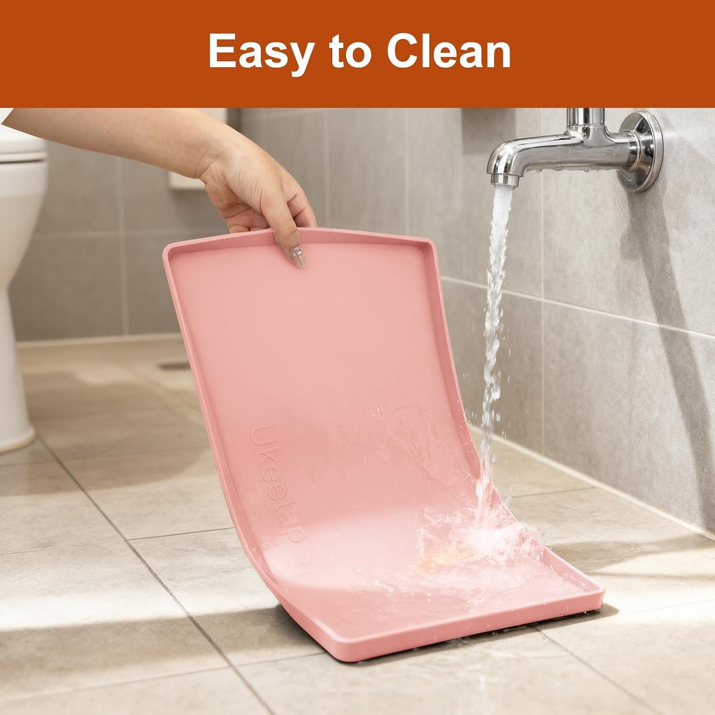 ukeetap Extra Thick Silicone Mat Waterproof with Raised Edge 19” x 12”, BPA Free Non-Slip Dog & Cat Food Mat, Feeding Mat for Food and Water Bowls, Spill Proof Mat to Protect Floors, Black