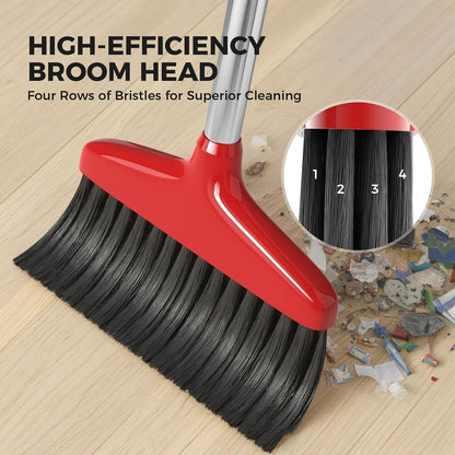 Handy Broom, Indoor/Outdoor Brooms, Duty Kitchen Broom, for Home Garage Kitchen Office Courtyard Lobby Patio Lawn Concrete (1 Pack, Red, New)