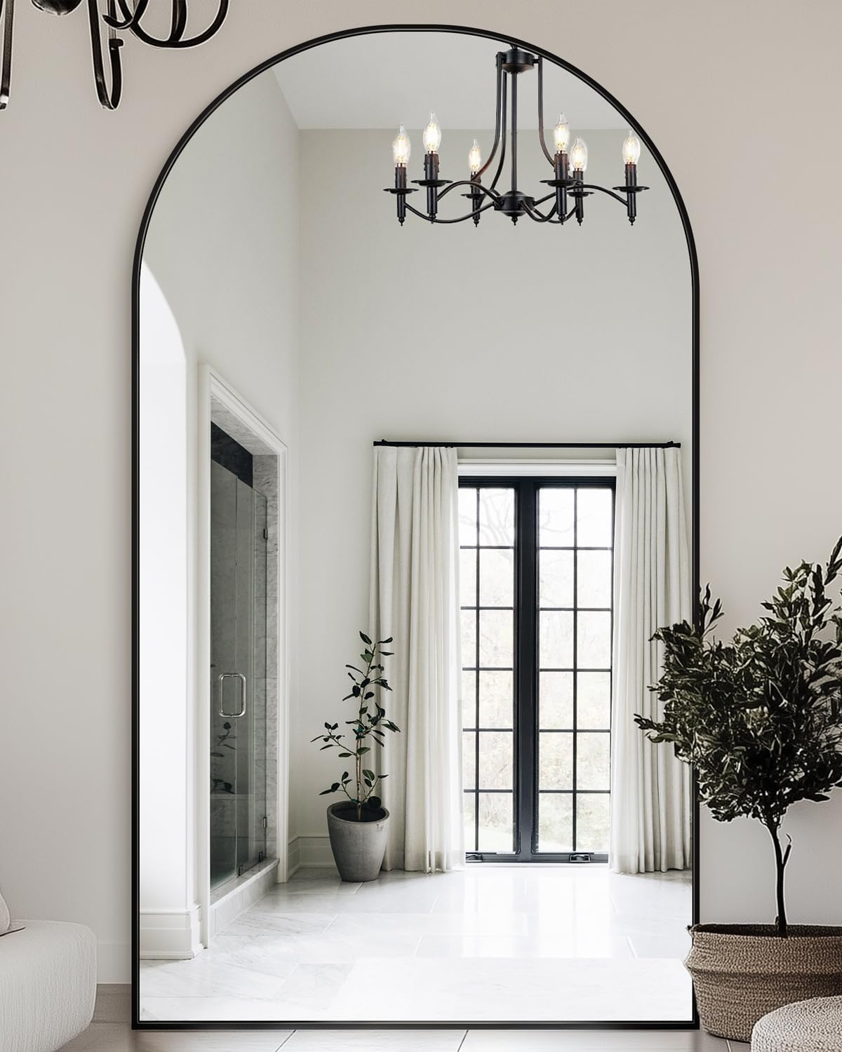 Full Length Mirror with Stand, 71"x28" Arched Full Body Large Stand Up Aluminum Frame Floor Standing Mirror, Freestanding Hanging Leaning Mounted for Bedroom Living Room Entryway Gold
