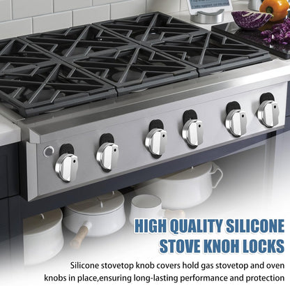Silicone Stove Knob Safety Locks - Child Proof Oven Knob Locks (6 Pack)]