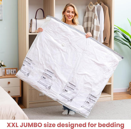 TAILI 8 Pack Vacuum Storage Bags, Jumbo Size (31×40 inch), Vacuum Seal Bags for Clothing, Bulky Bedding, Comforter, Blankets, Pillows, Space Saver Packing