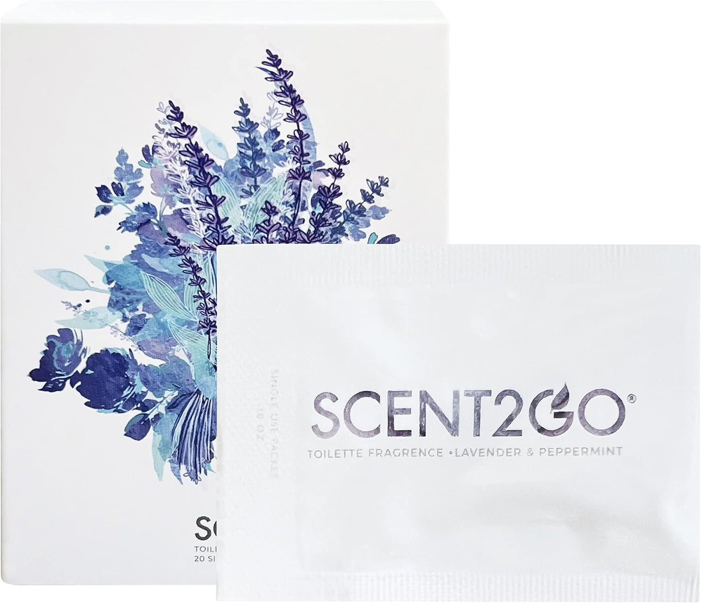 Scent2Go Toilet Odor Eliminator Powder – Before-You-Go Bathroom Deodorizer – Travel Size Single-Use Packets – No Spray, No Bottle, No Leak – TSA-Friendly, Plant-Based – Lemon + Mint, 20 Count