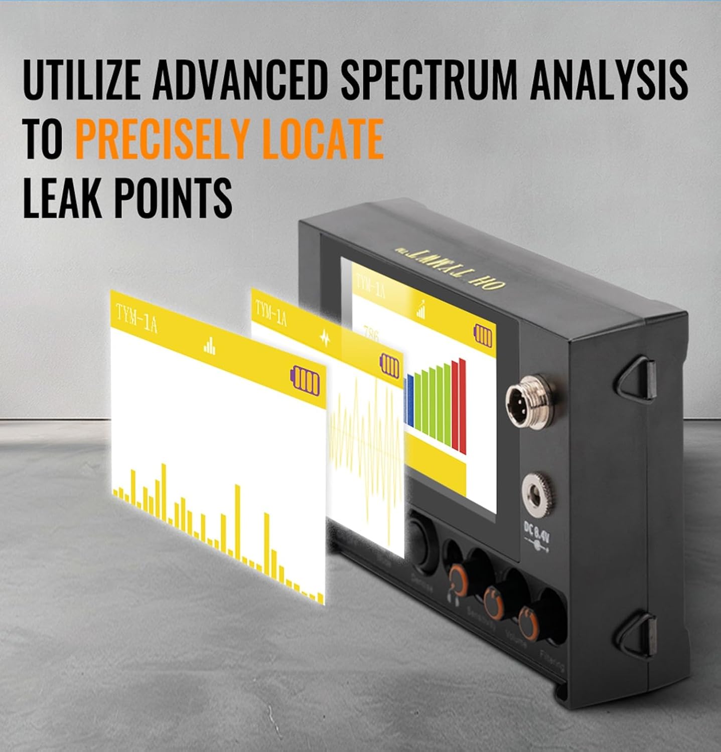 Al Water Leak Detector, Indoor Wall/Ground Under Slab Pipe Leak - TYM-3A | 2 Sensors, 0.5m/1.64ft, 100Hz-8000Hz, 15 Hours