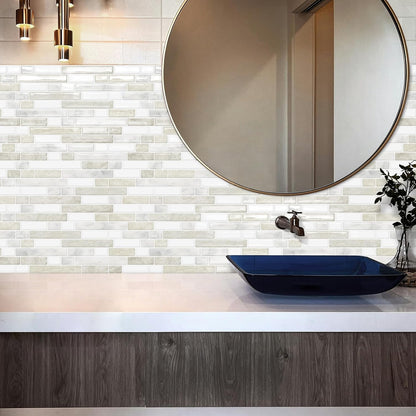 Peel and Stick Backsplash 3D Self Adhesive Wall Tile Brown 10 Sheet | Thick,Sticky,12"x12",Marble,for Kitchen,Bathroom