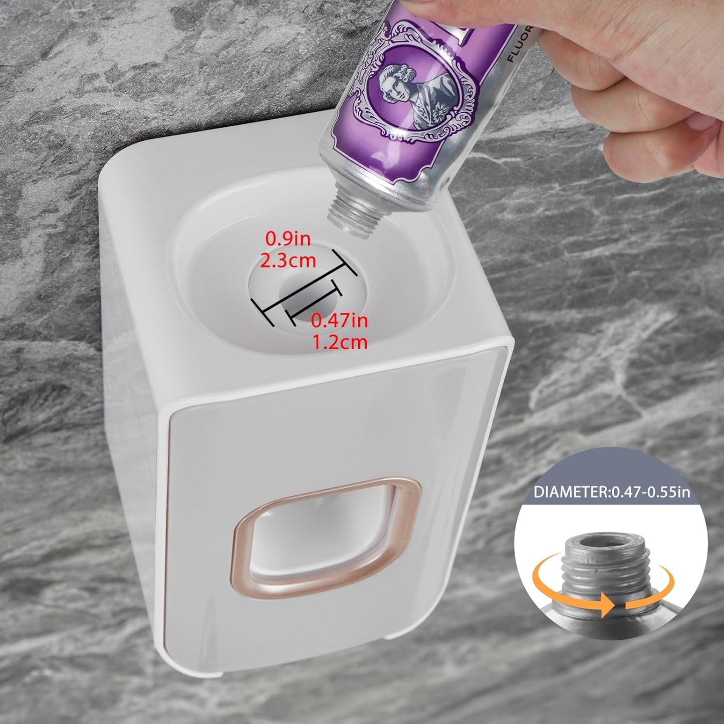 2 Slot Toothbrush Holder and Toothpaste Dispenser Wall Mounted, Automatic Toothpaste Squeezer, 2 in 1 Tooth Brush Toothpaste Organizer for Shower (Grey)