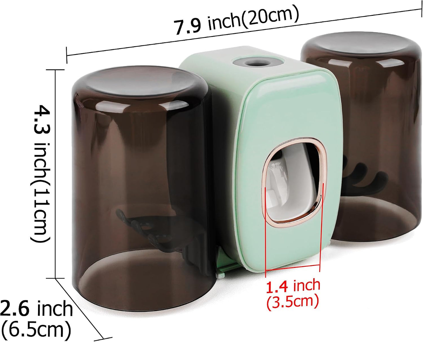 4 Slots Wall Mount Toothbrush Holder with Cover, Self Adhesive Toothbrush Storage Organizer for Shower, Toothbrush Hanger with 2 mouthwash Cups for Bathroom, Medicine Cabinet, Dorm (Black)