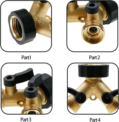 Garden Hose Splitter 2 Way Heavy Duty,Faucet Splitter, Outdoor Faucet Splitter, y Adapter for Water Hose, Water Spigot Splitter （2Pcs）