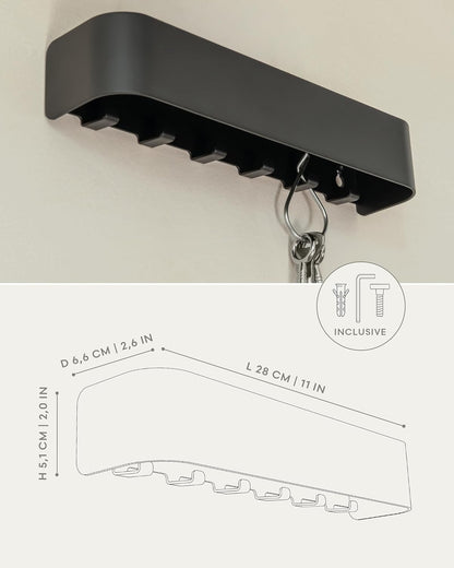 Kazai. Key Holder for Wall 'Tone' | Minimalist Key Hooks Design from Berlin | Modern Key Hanger with Metal Shelf | Key Hook Wall Mounted as Hallway Furniture | Sand Taupe
