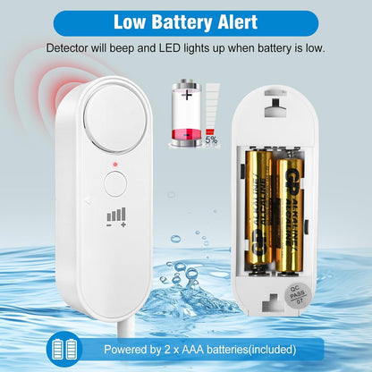 DAYTECH Water Level Sensor, 100 dB High or Low Sump Pump Alarm, 79in Cable | Battery powered, no WiFi required, adjustable volume, low battery reminder, tanks, aquariums, pools and cisterns