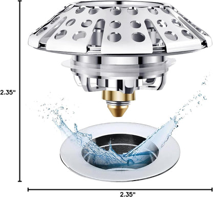 AzWzz Bathroom Sink Stopper,Sink Hair Catcher,Bathroom Sink Drain Strainer Pop Up Drain Cover Plug,Universal for 1.1 to 1.65in Sink Drain Hole