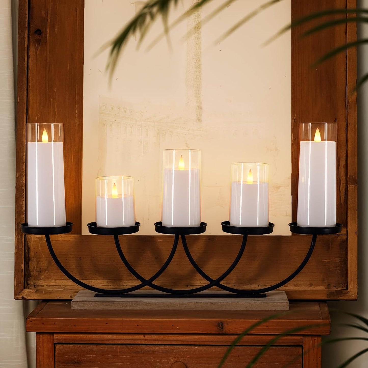 Homemory Realistic Flickering Battery Operated Candles, LED Fake Electric Candle with Remote Control and Timer, Flameless Candles for Home, Christmas Decoration, White, Set of 3