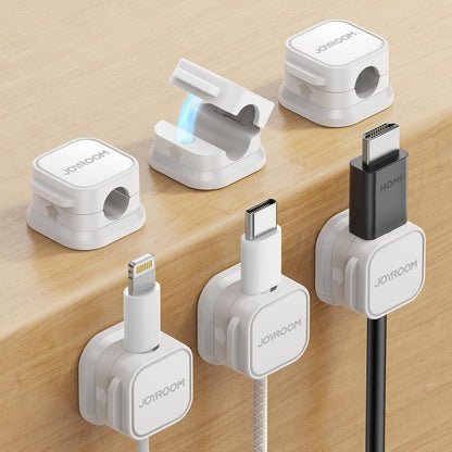 9 Pack Magnetic Cable Clips [Cable Smooth Adjustable] Cord Holder, Under Desk Cable Management, JOYROOM Adhesive Wire Holder Keeper Organizer for Home Office Desk Phone Car Wall Desktop Nightstand