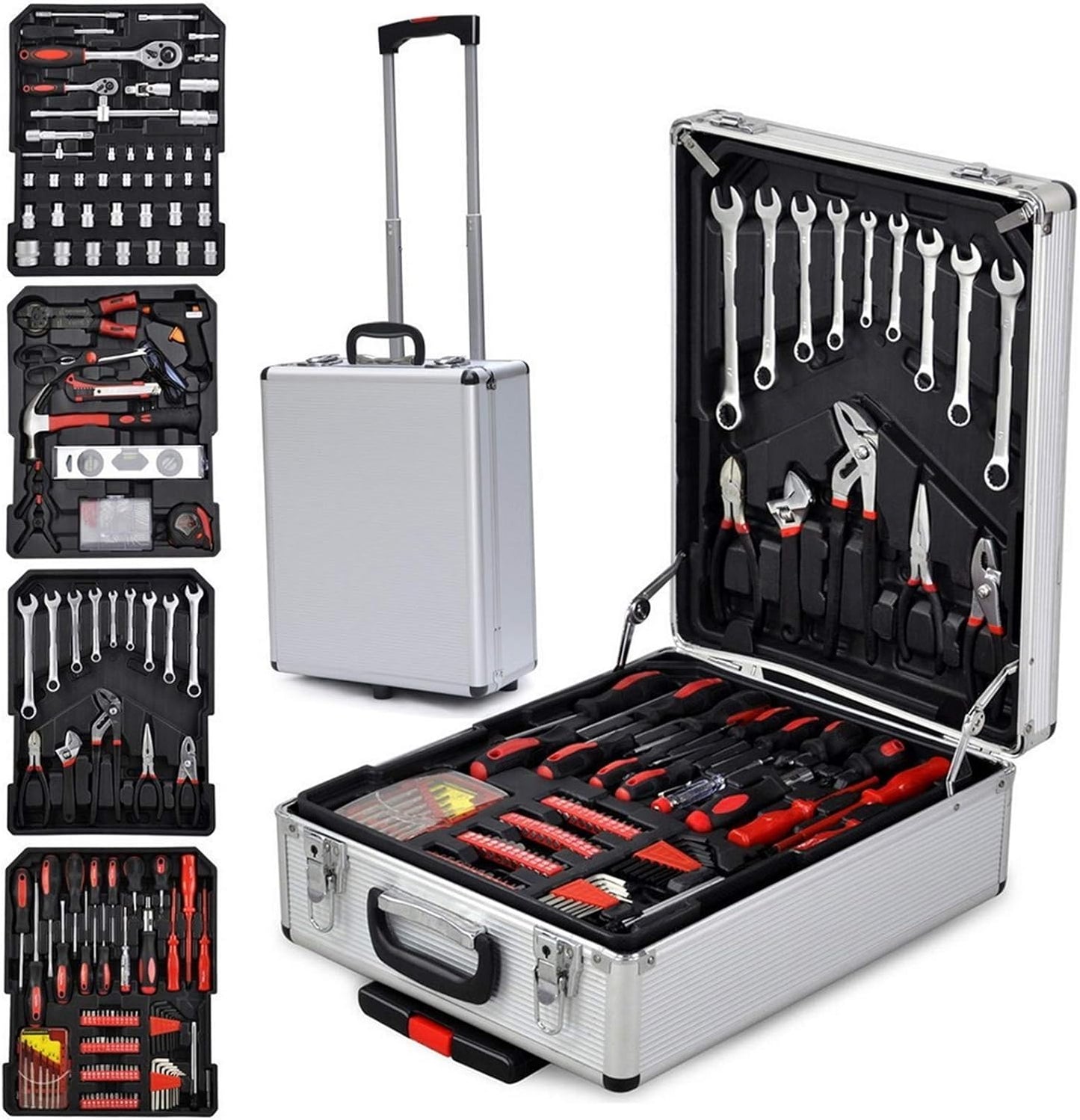 148 Pieces Tool Set,House Repairing Hand Tool Kits,Portable Complete Basic Repair General Hand Tool Sets for Men Women,Home Basic Repair Tool Kit,with Storage Case,for DIY Home Maintenance (Red)