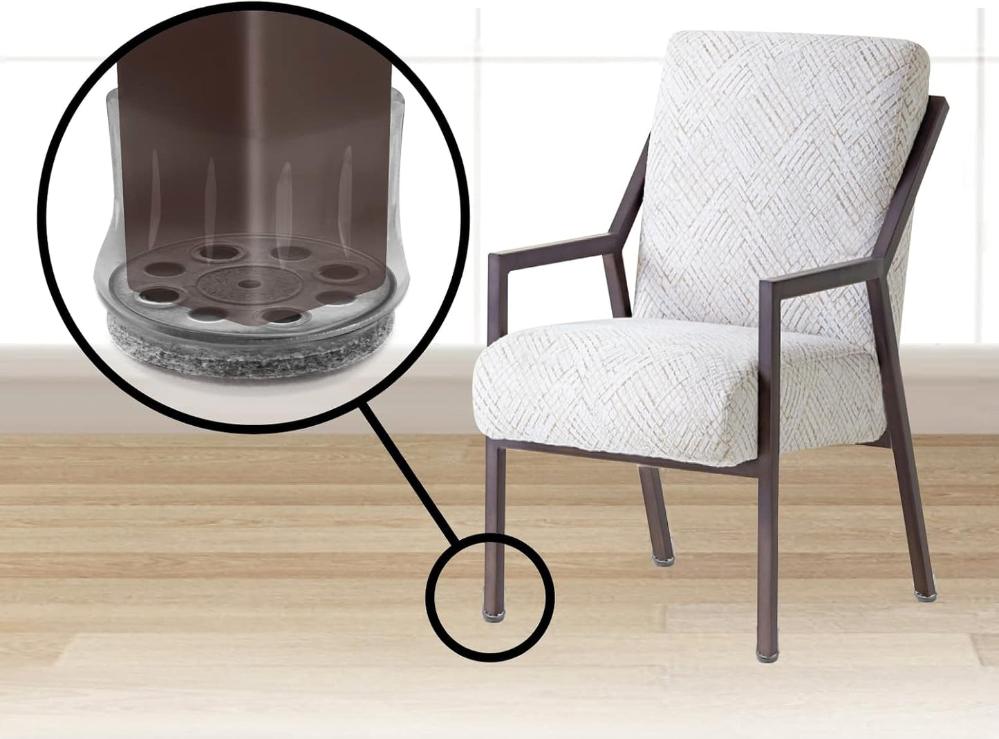GorillaFelt Chair Leg Floor Protectors/Felt Chair Glides (Set of 16) Tap-On Felt Furniture Pads Guaranteed to Stay On, 1 Inch Round Chair Sliders